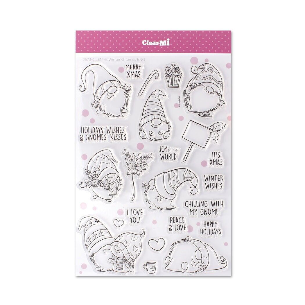 Timbri aus durchsichtigem Polymer Winter Gnomes ENG