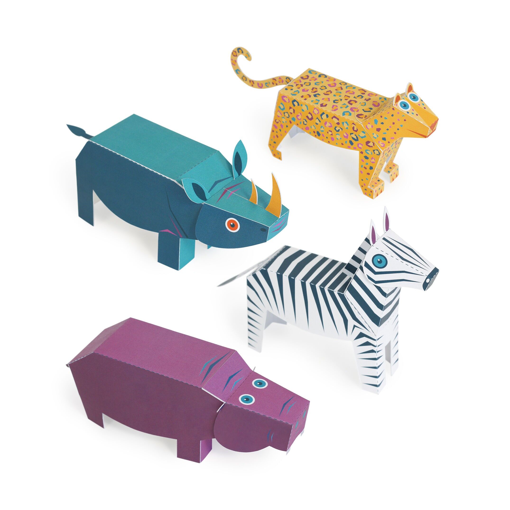 Jouets en papier Animaux de la savane - Kit de bricolage