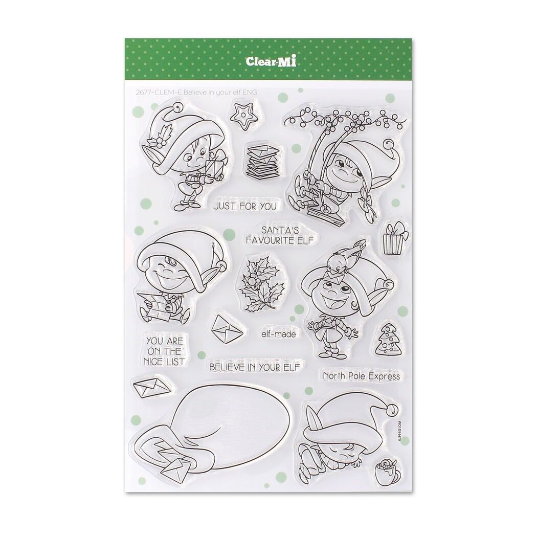 Timbri in polimero trasparente Believe in your Elf ENG