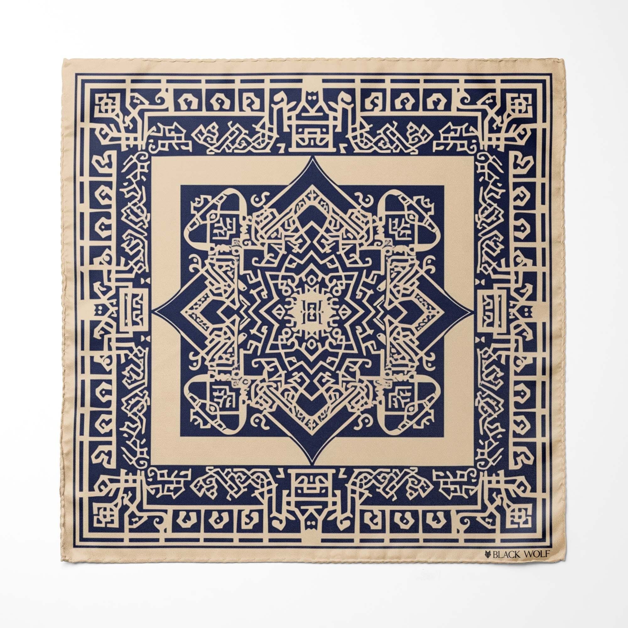 ISLAMISCHES EINSTECKTUCH AUS SEIDE MIT ARABESKEN