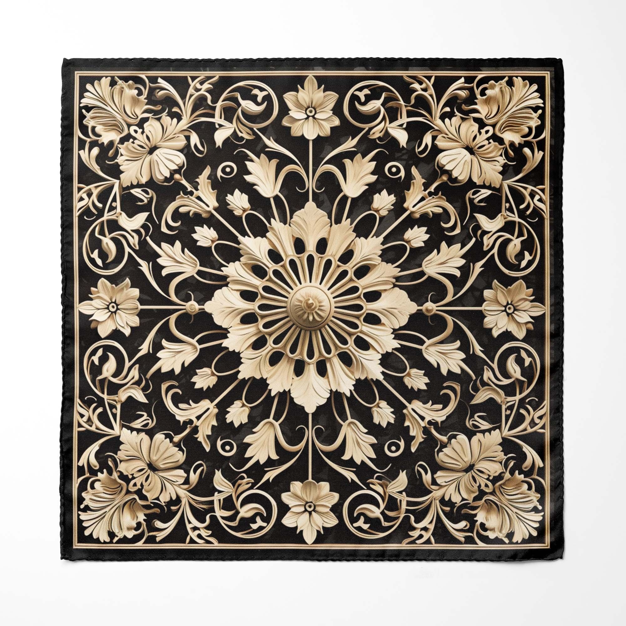 Einstecktuch aus Seide mit Mandala-Art