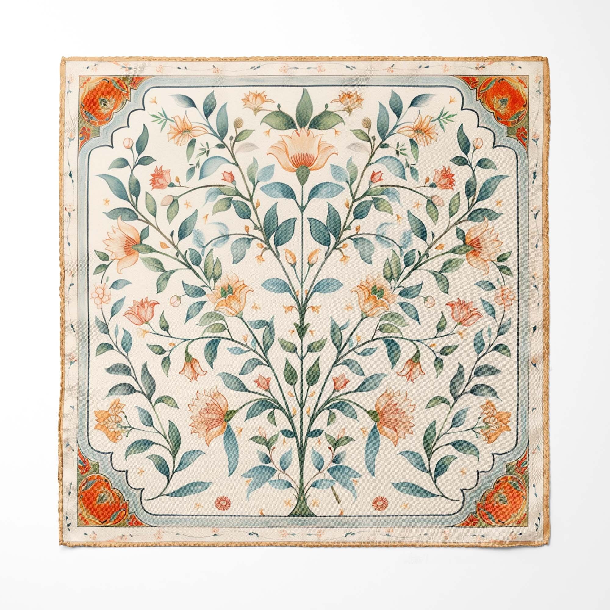 Einstecktuch aus Seide mit Löffelblumenmuster