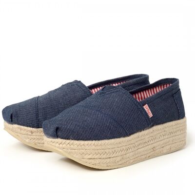 Espadrillas con plateau blu