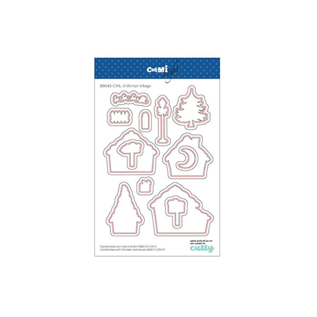 Fustelle sottili per timbri trasparenti Winter Village