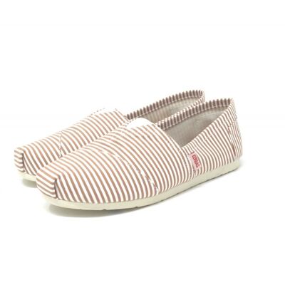 Espadrille rayée beige