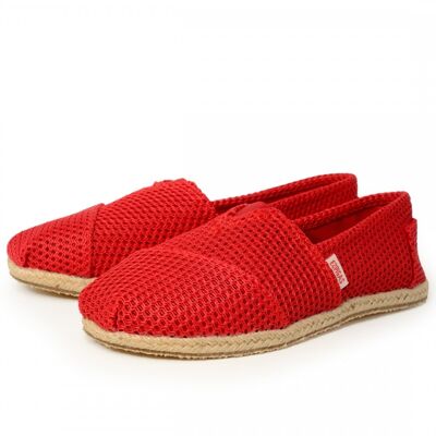 Red knitted espadrille