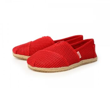 Espadrille tricot rouge 1