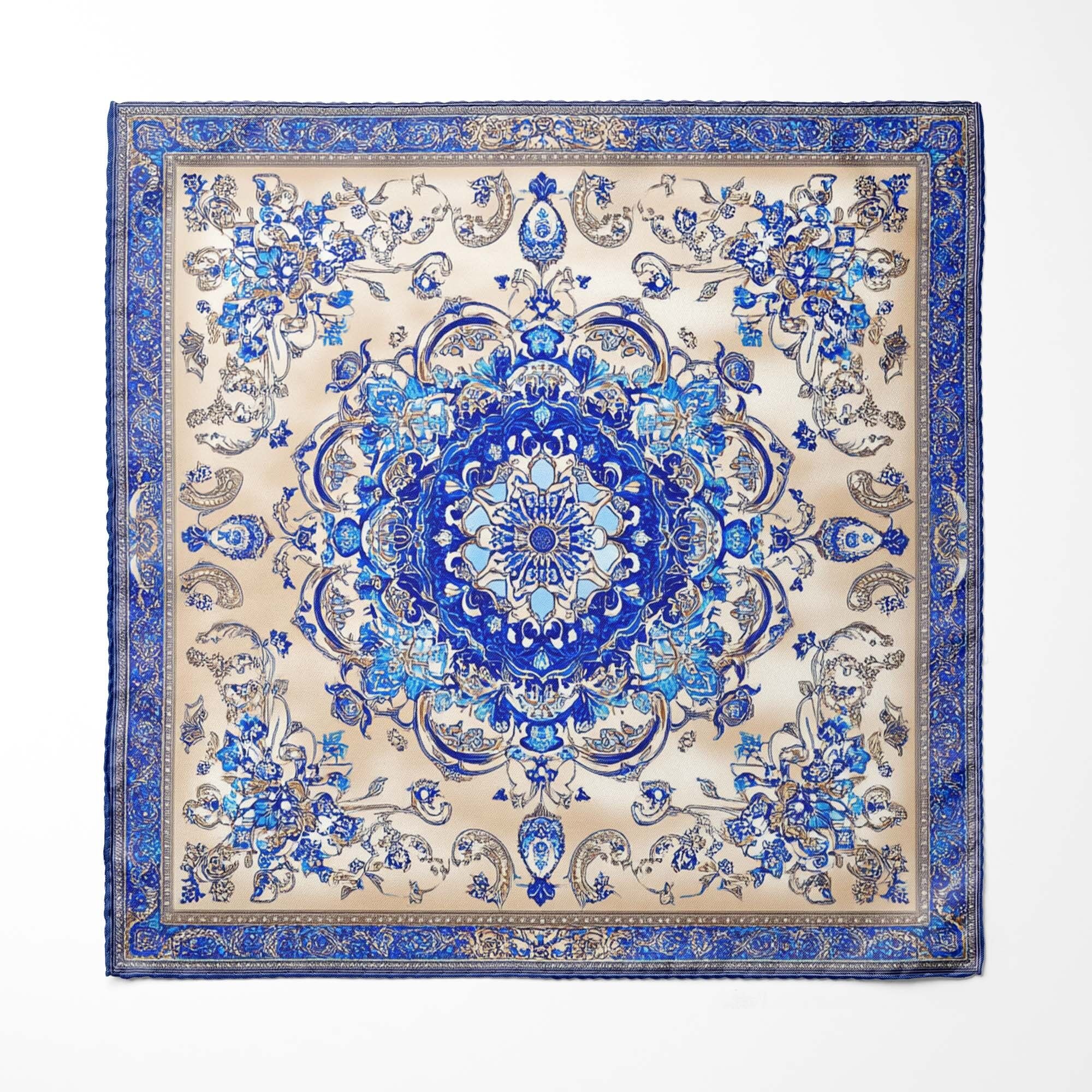 CARRÉ DE POCHE EN SOIE AZURE ÉLÉGANCE