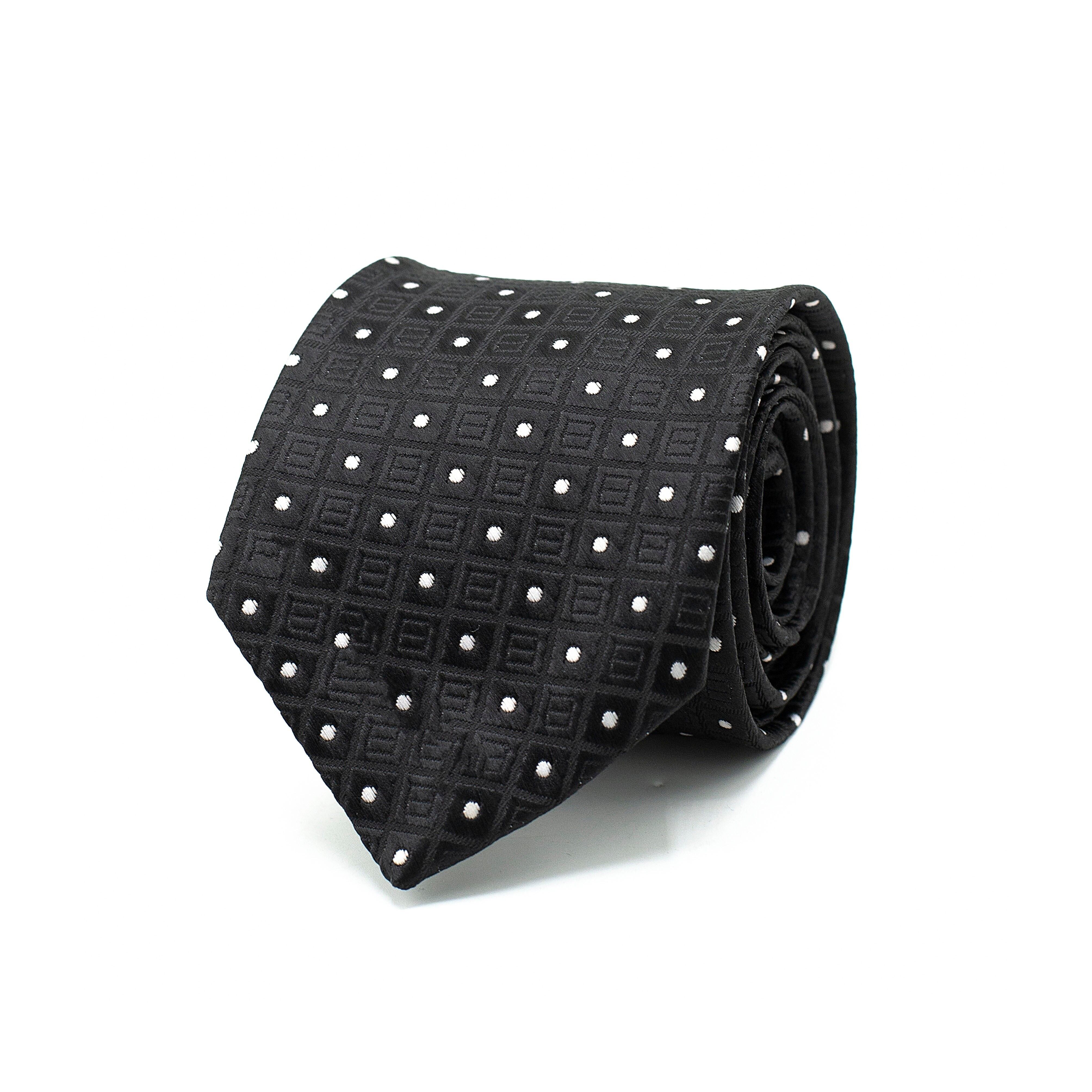 CORBATA CLÁSICA DE LUNARES NEGROS