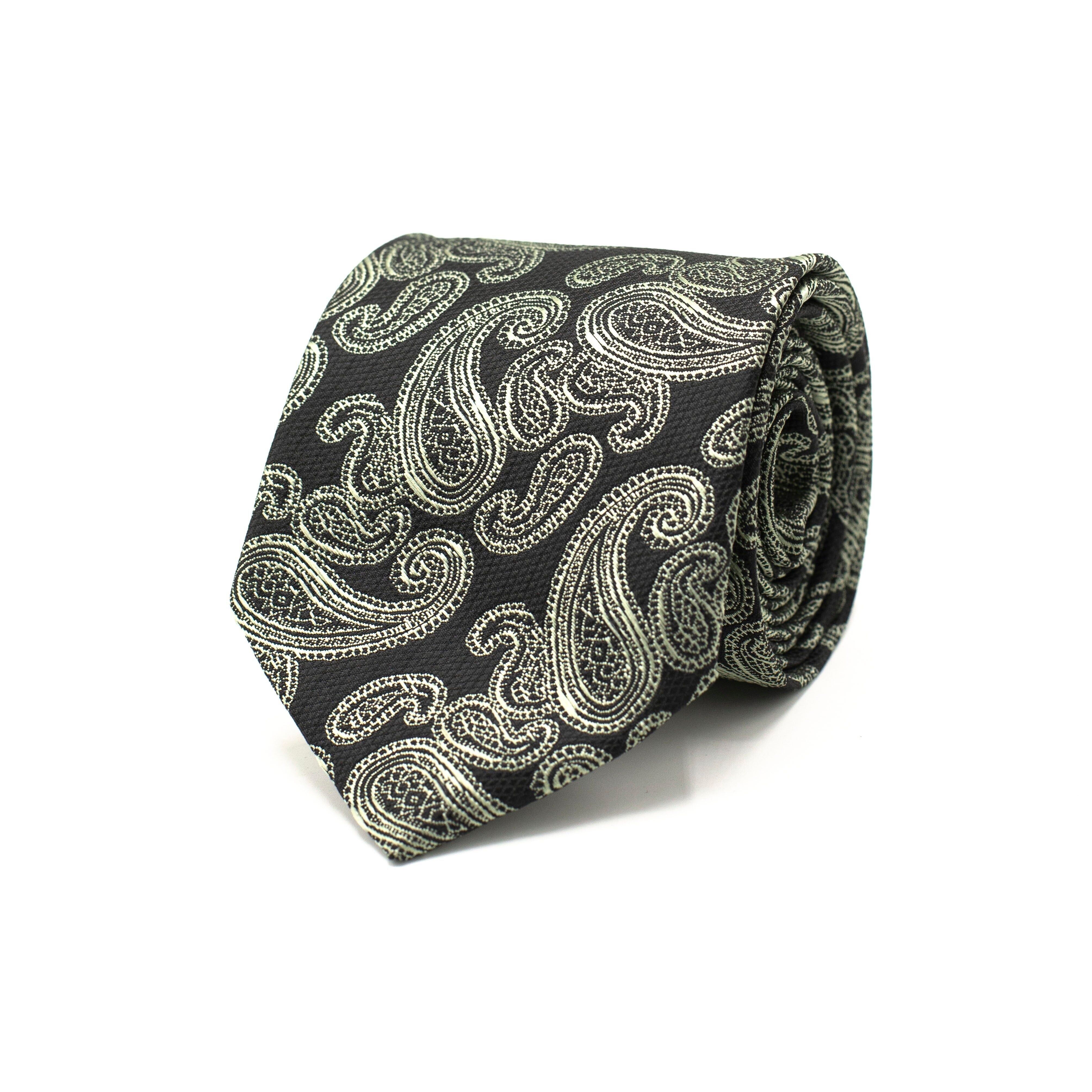 CORBATA CLÁSICA PAISLEY NEGRA