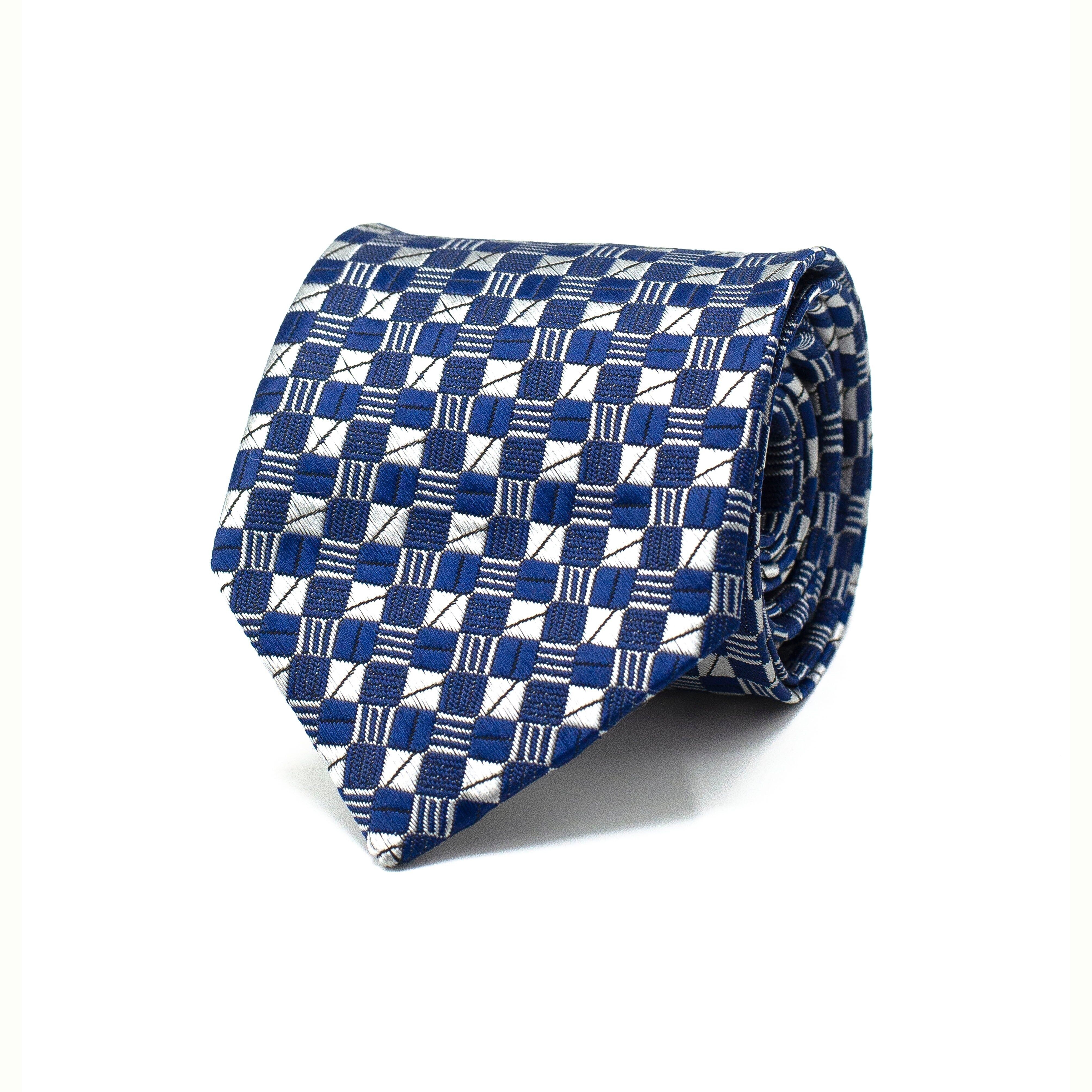 CORBATA A CUADROS AZUL REGAL