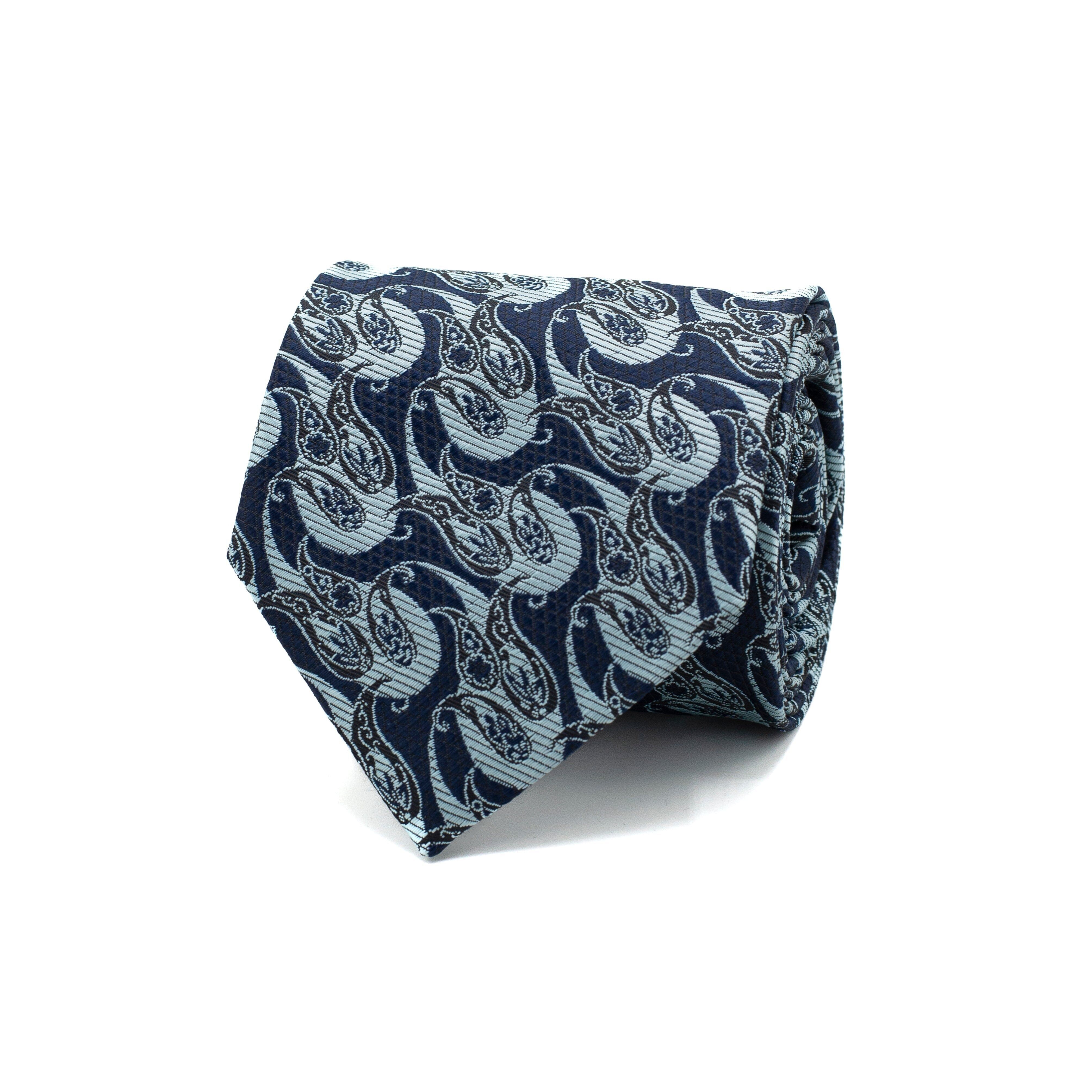 CORBATA ONDAS AZUL MARINO