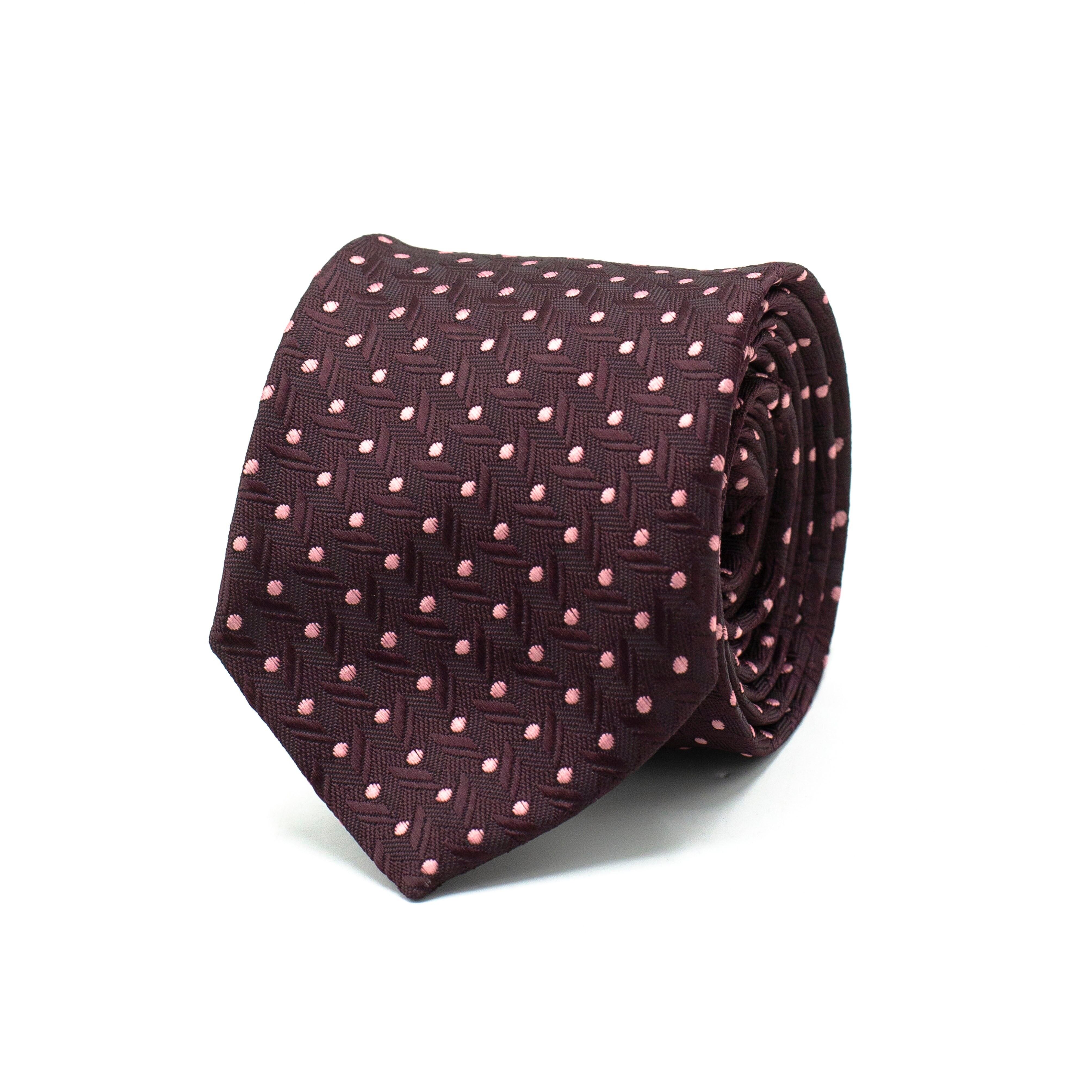 CORBATA DE PRESTIGIO CON POLKA CIRUELA