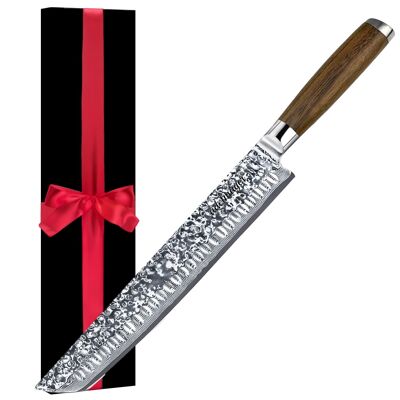 Damascus knife brisket knife 26 cm hand-ground paper gift box