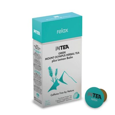 INTEA 'Relax' Mount Olympus Functional Tea | Pack of 10 Capsules (Pods)