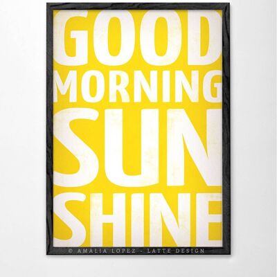 Guten Morgen Sonnenschein Kunstdruck. Gelber Druck__A3 (11,7'' x 16,5'')