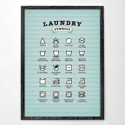 11.7'' x 16.5'' Laundry symbols Art print
