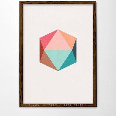 Icosaedro 5 Stampa artistica. Stampa geometrica__A3 (11,7'' x 16,5'')