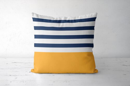 Yellow and blue nautical Throw pillow