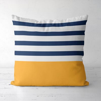 Yellow and blue nautical Throw pillow
