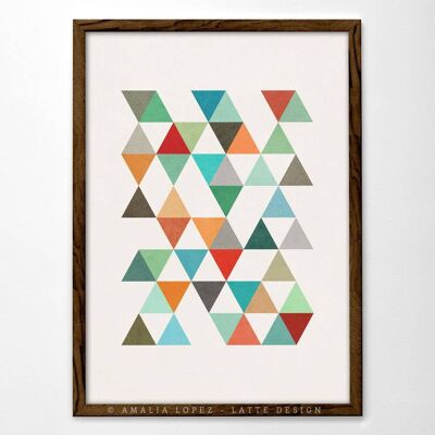 11,7 x 16,5 pollici triangoli 4 stampa artistica