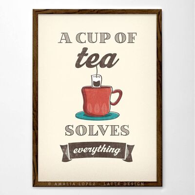 A cup of tea makes everything possible print__A3 (29.7 x 42 cm)