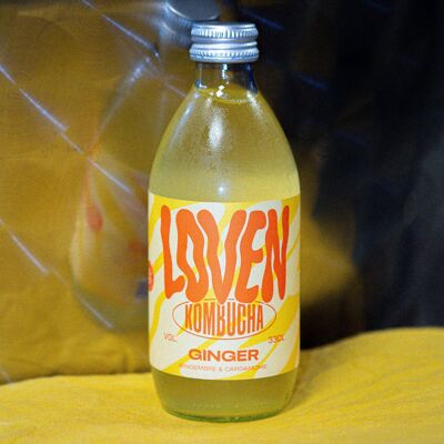 Kombucha LOVEN Ginger (Ingwer und Kardamom) -330 ml