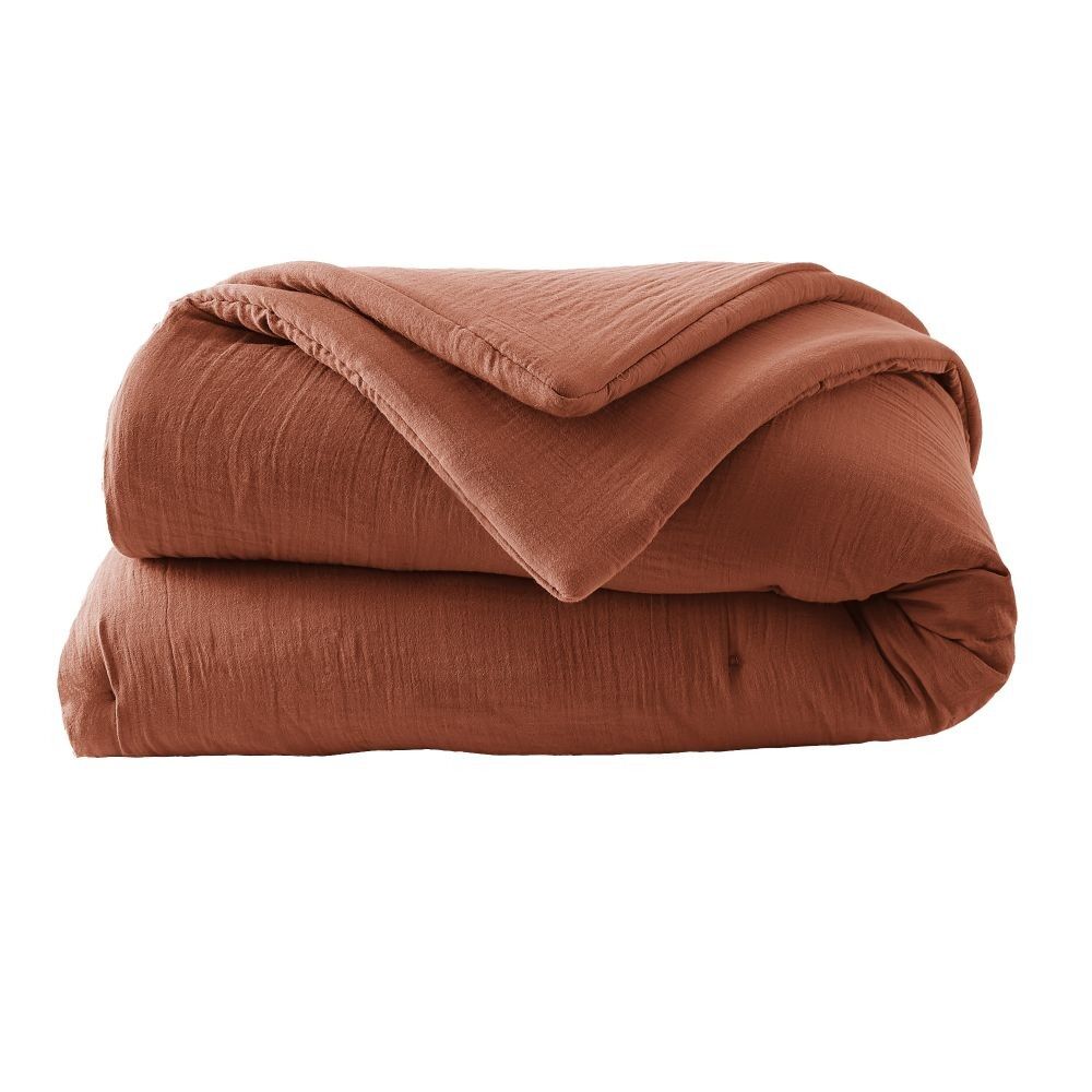 Quilt 180x240 cm Cotton Gauze Terracotta