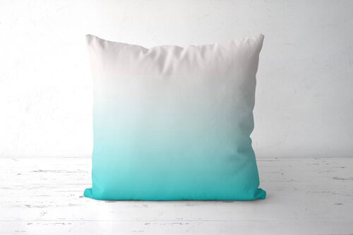 Turquoise ombre Throw pillow