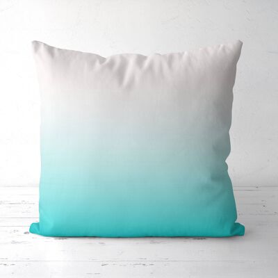 Turquoise ombre Throw pillow