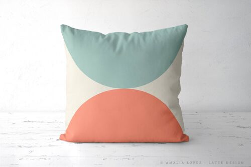 Pink and mint geometric Throw pillow