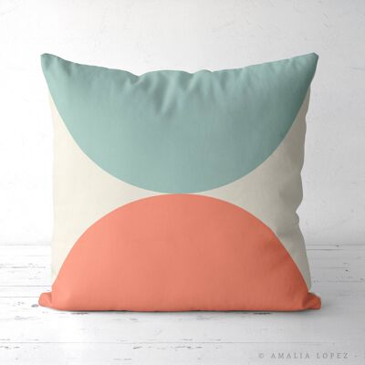 Pink and mint geometric Throw pillow