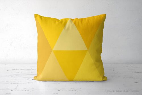 Yellow geometric Throw pillow