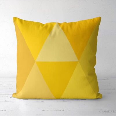 Yellow geometric Throw pillow