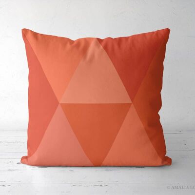 Blush pink geometric Throw pillow__orange