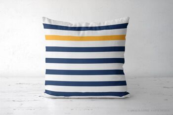 Coussin décoratif marin jaune et bleu2 2