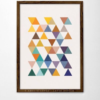 11,7 x 16,5 pollici triangoli 2 stampa artistica