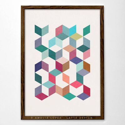 Geometric 1 Art Print. Geometric print__A3 (11.7'' x 16.5’’)