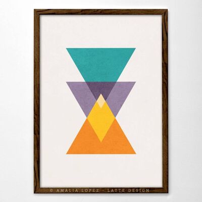 Stampa artistica di triangoli interlacciati 2. Stampa geometrica__A3 (11,7'' x 16,5'')