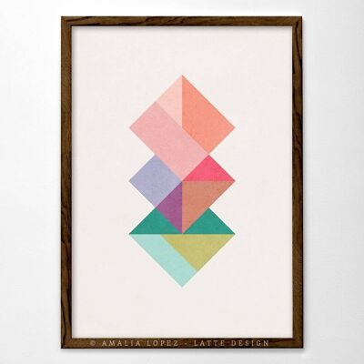 Interlaced Squares 5 Art Print. Geometric print__A3 (11.7'' x 16.5’’)