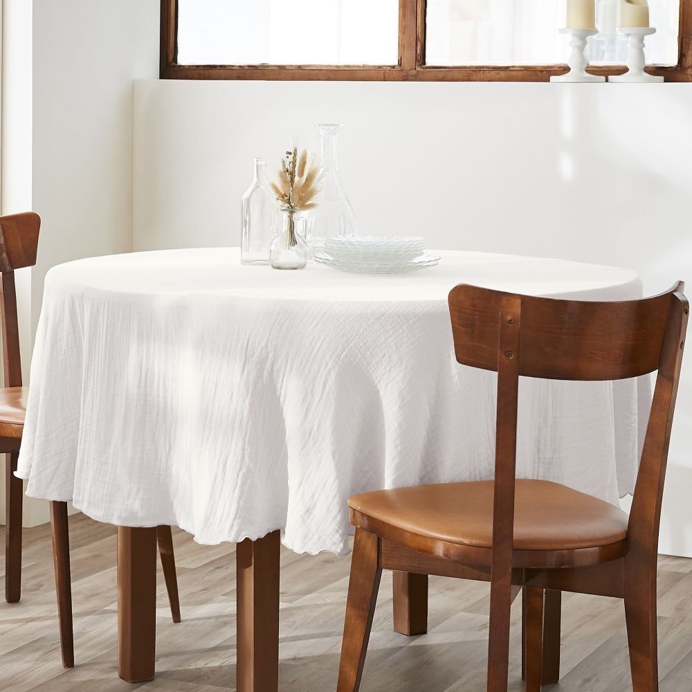 Round tablecloth 180x180 cm Chantilly cotton gauze