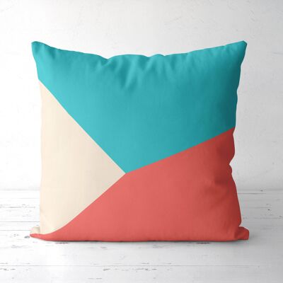 Mint and Orange Geometric Throw pillow