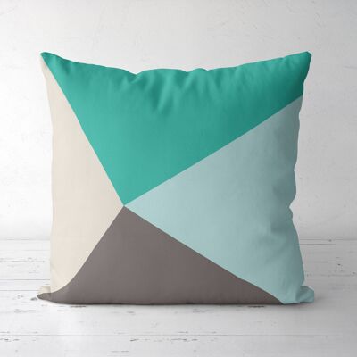 Teal and Brown Geometric Throw pillow