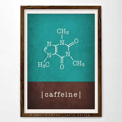 Molécule de caféine Art print__A3 (11,7'' x 16,5'')