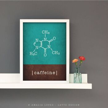 Molécule de caféine Art print__A3 (11,7'' x 16,5'') 4