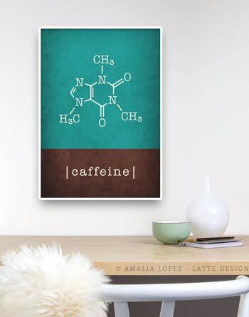 Molécule de caféine Art print__A3 (11,7'' x 16,5'') 5