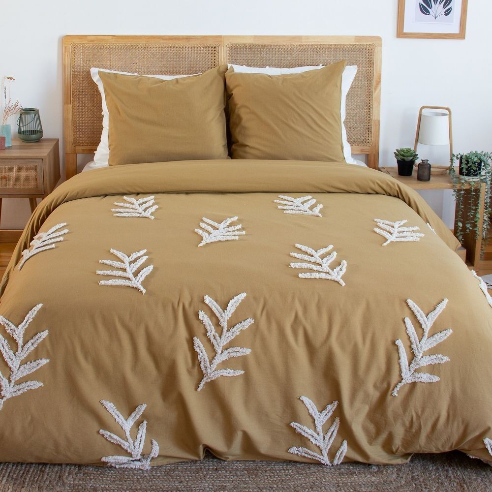 Bed linen set 220x240 cm Tufted Cotton Leafy