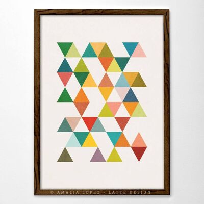 8,3 '' x 11,7 '' Triangles 3 Impression artistique