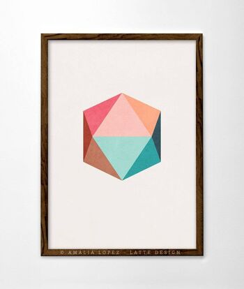 Impression artistique de l'icosaèdre 5 de 8,3 "x 11,7" 1