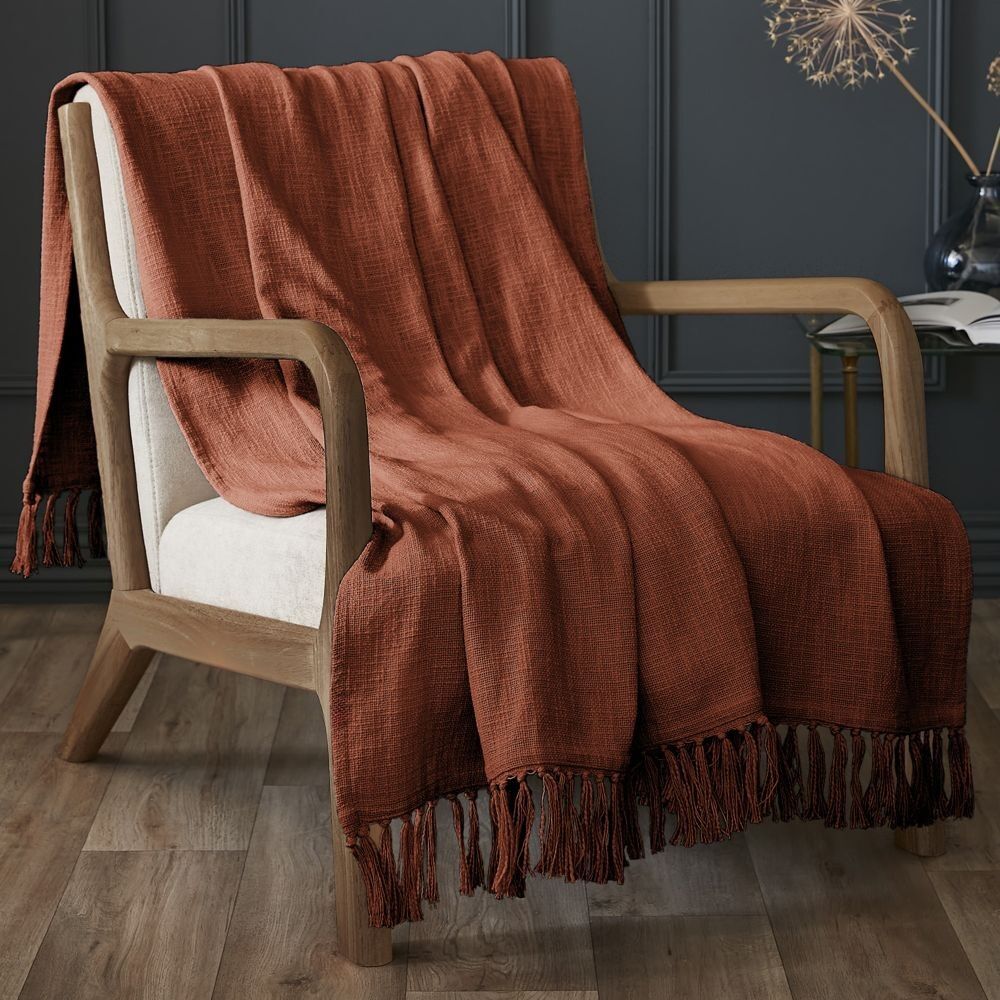 Plaid 180x220 cm Cotton Terracotta